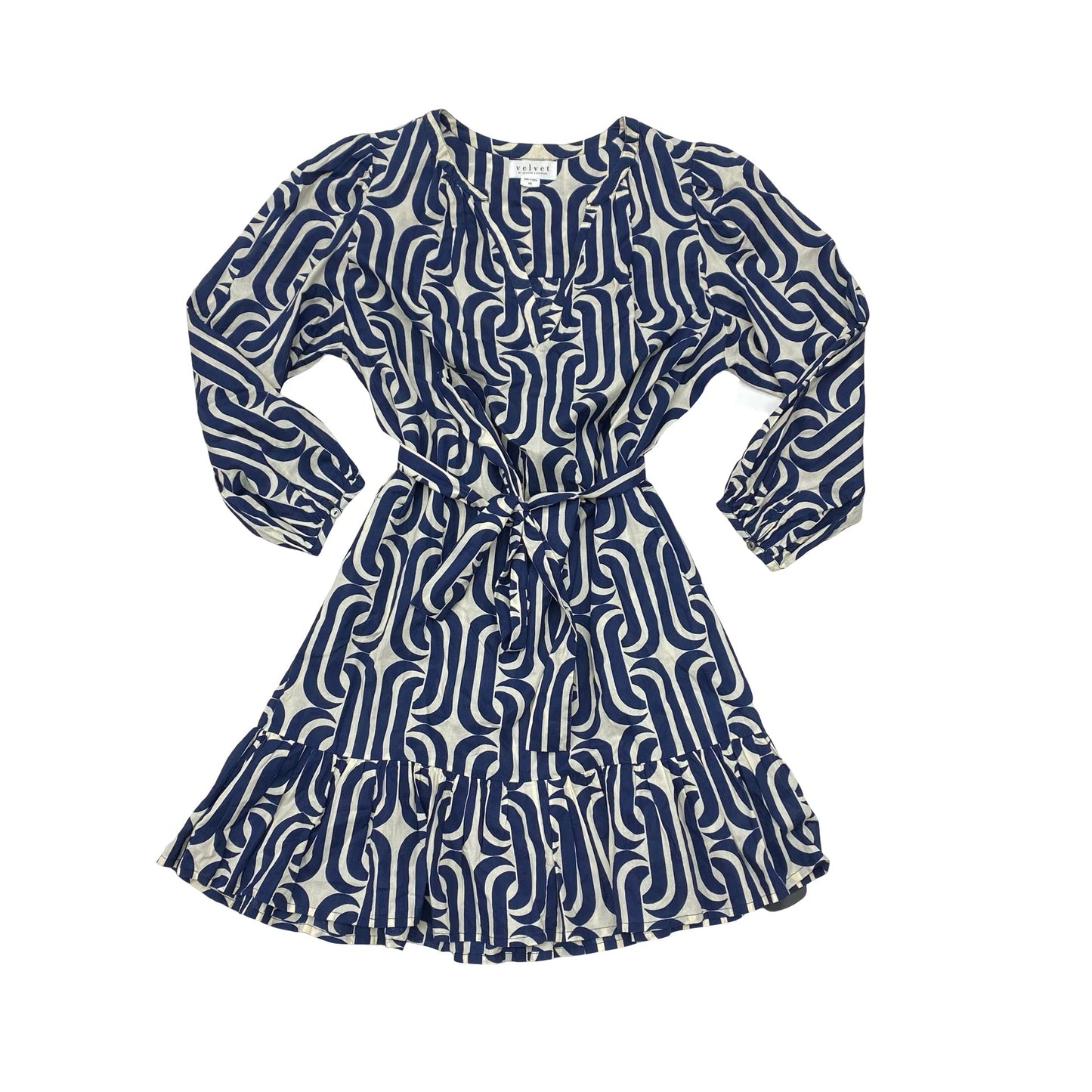 Dress Casual Short By Velvet By Graham & Spencer In Blue & White, Size:Xs
