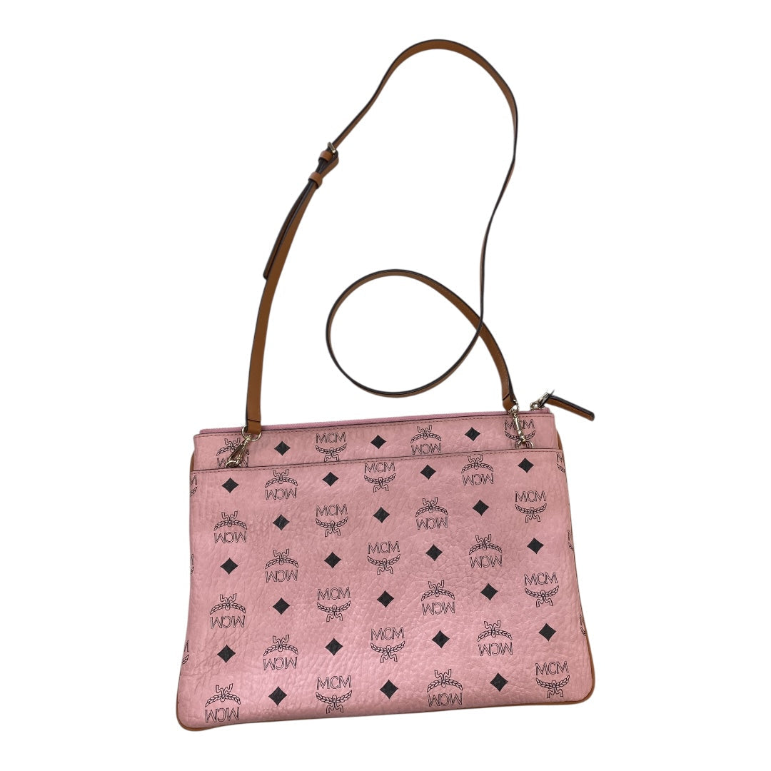 Handbag Luxury Designer By Mcm In Pink, Size:Medium