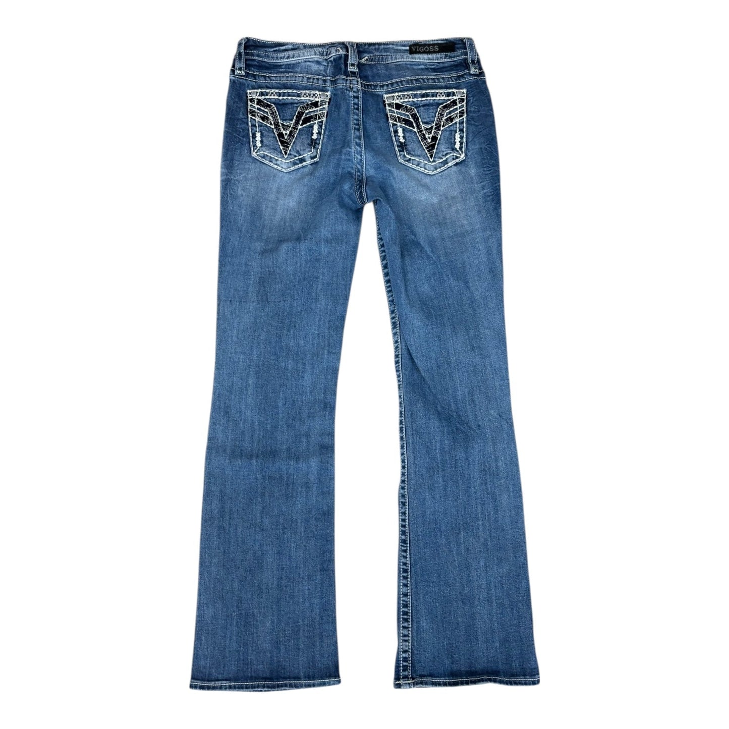 Jeans Boot Cut By Vigoss In Blue Denim, Size:12