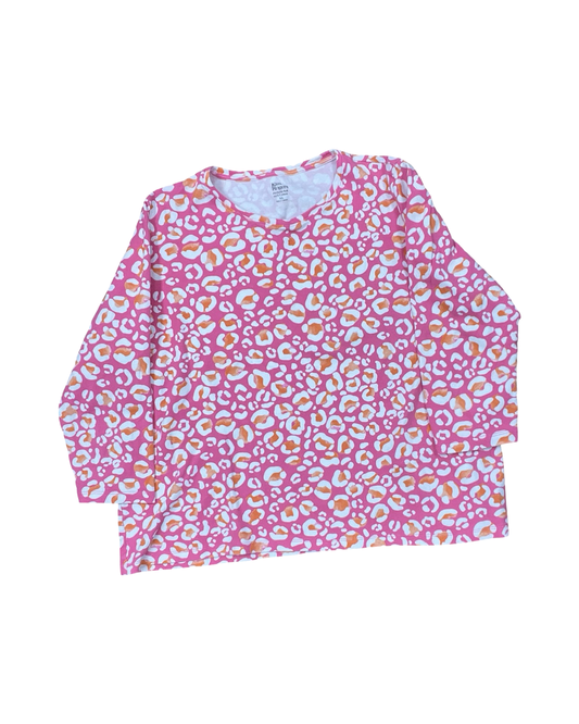Top 3/4 Sleeve By Kim Rogers In Pink & White, Size:Xl