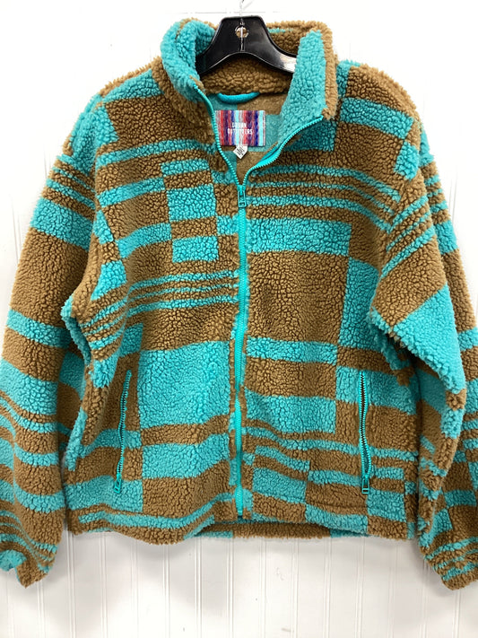 Jacket Fleece By Urban Outfitters In Blue & Brown, Size:S