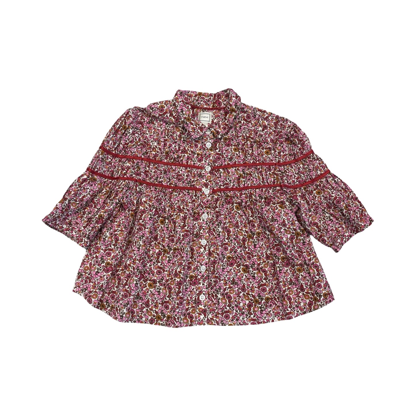 Top Ss By Maeve In Floral Print, Size:L