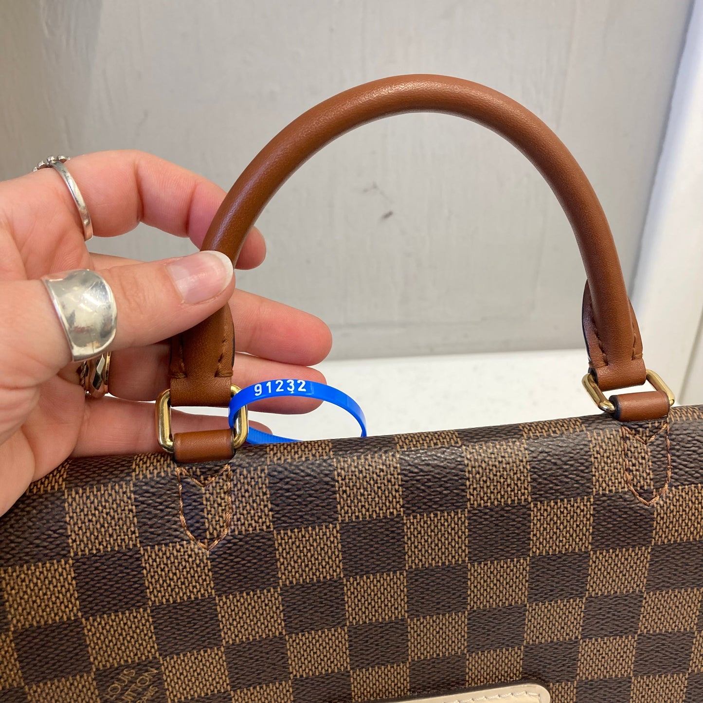 Handbag Luxury Designer By Louis Vuitton In Brown & Tan, Size:Small
