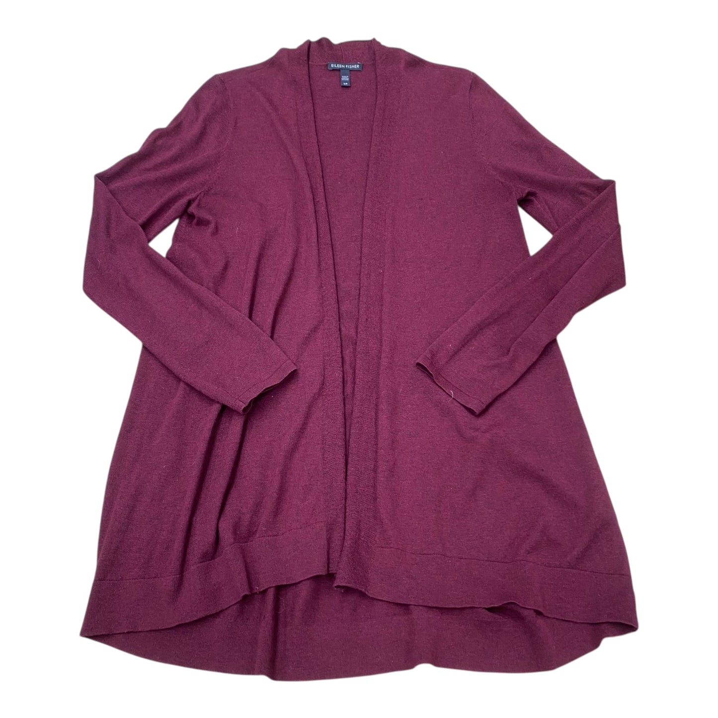 Sweater Cardigan Designer By Eileen Fisher In Red, Size:S