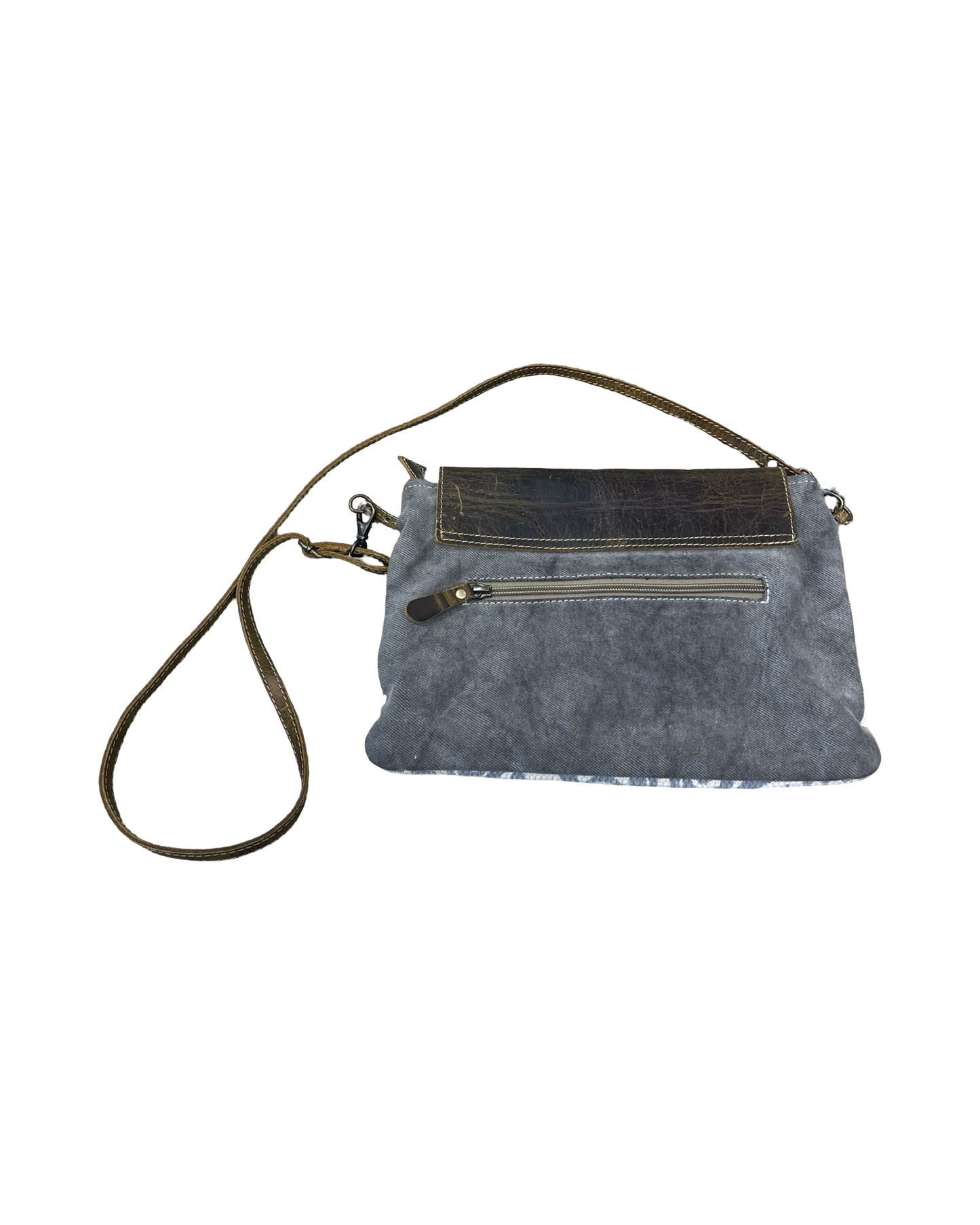 Crossbody By Myra In Cream & Grey, Size:Medium