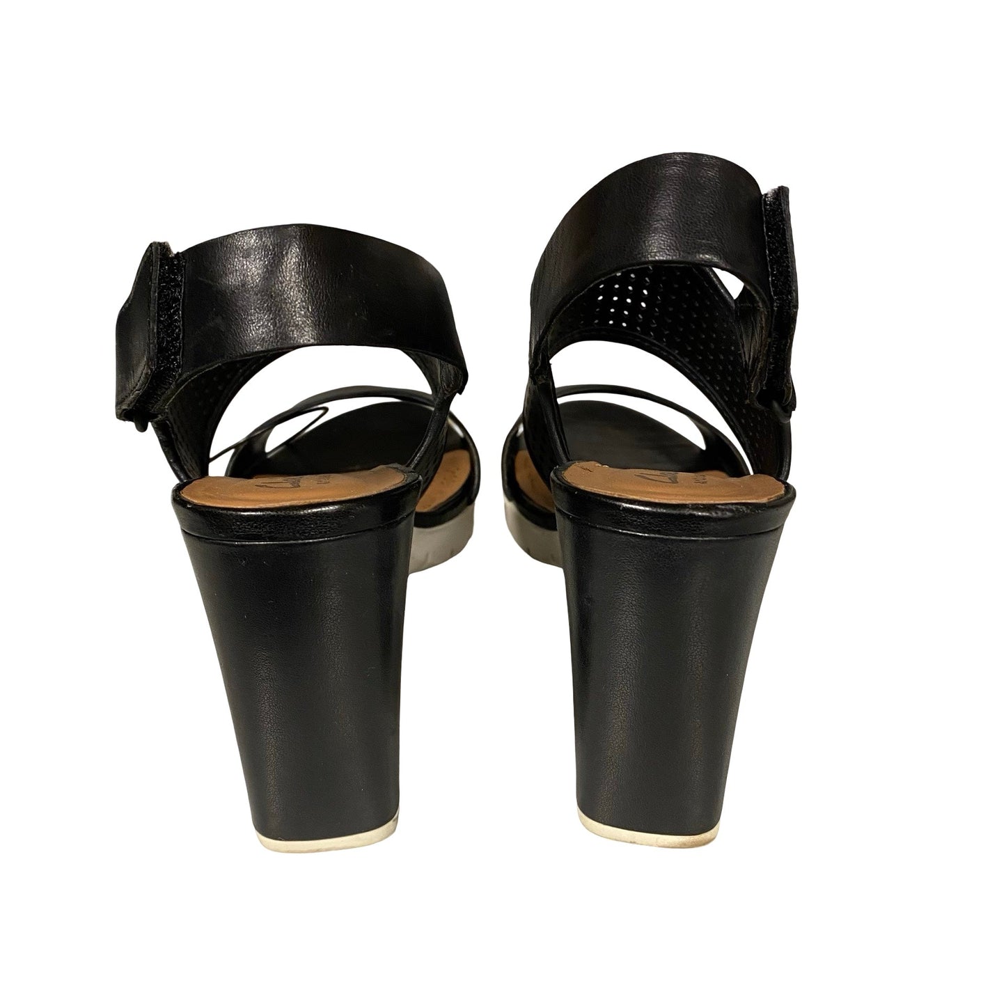 Sandals Heels Block By Clarks In Black, Size:8.5