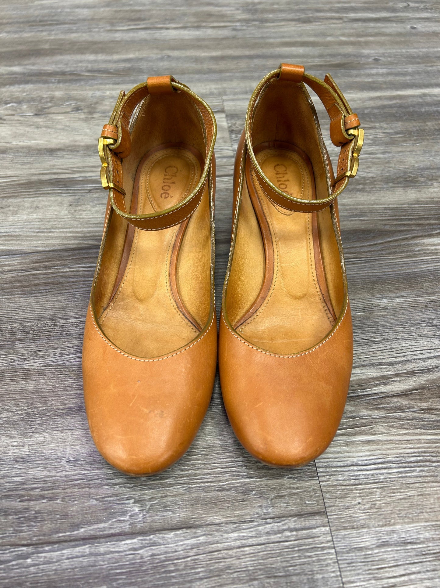 Shoes Luxury Designer By Chloe In Brown, Size:7