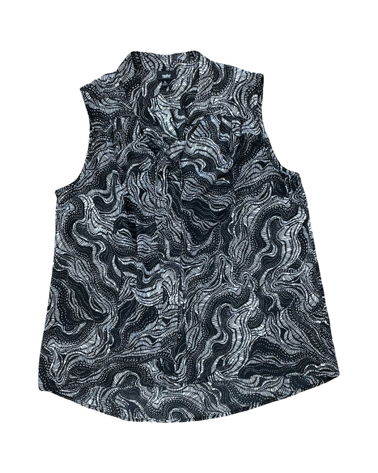 Top Sleeveless By Mossimo In Black & White, Size:L