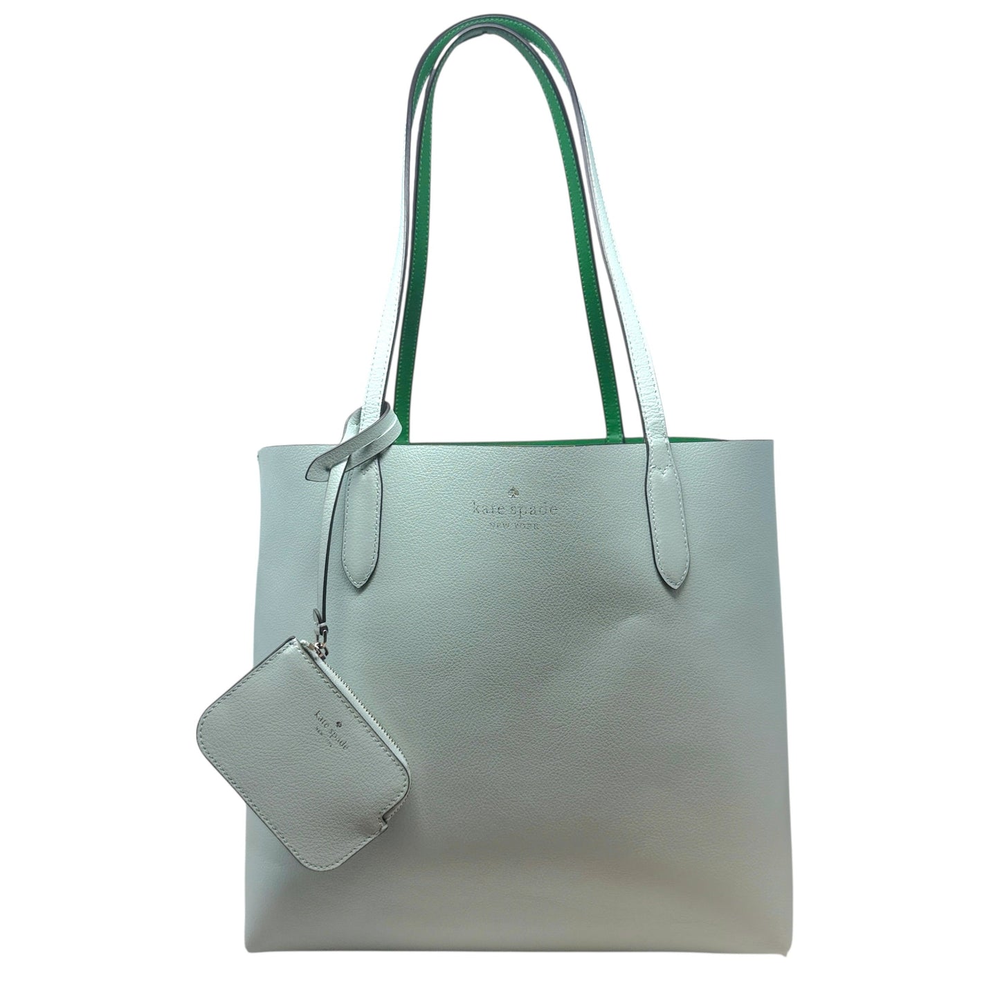 Ava Reversible Tote In Fig Leaf/Mint Refined Grain Leather Designer By Kate Spade, Size: Large