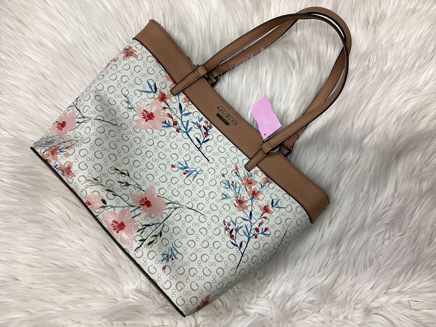 Handbag By Guess In White, Size:Large