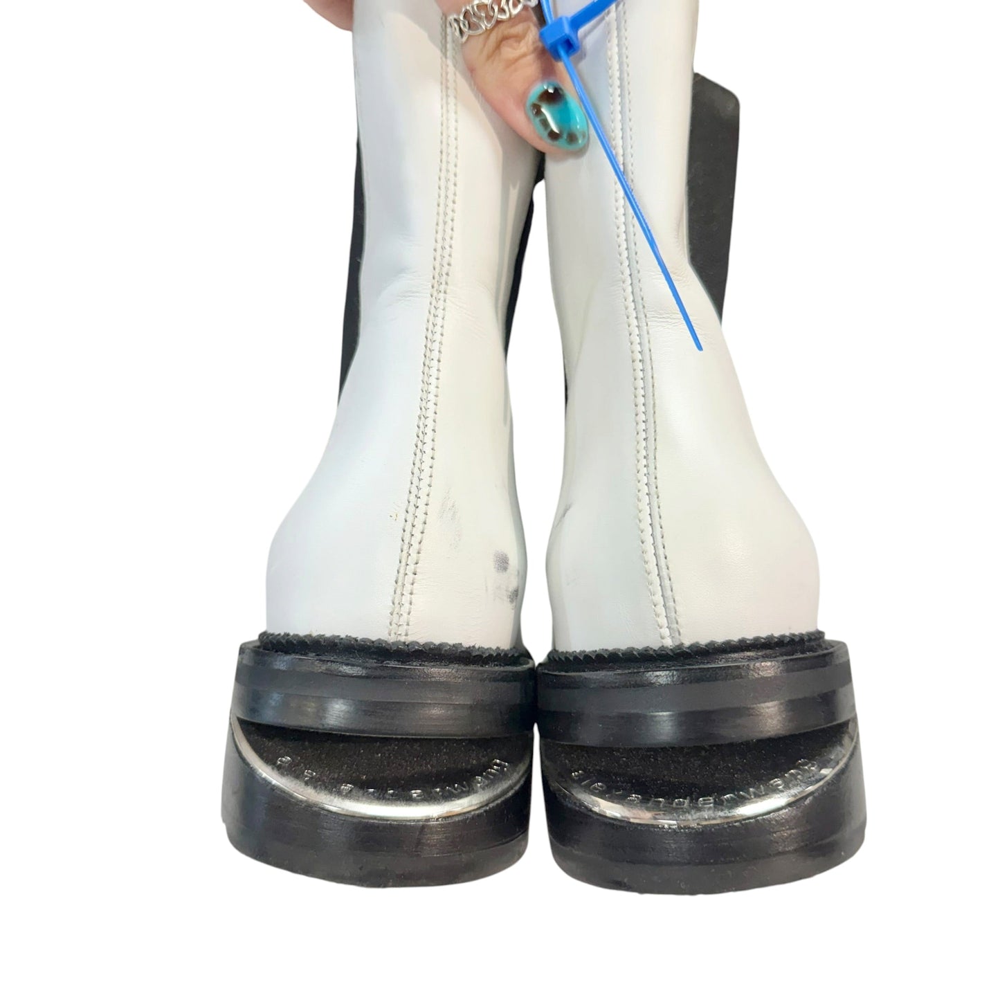 Boots Luxury Designer By Alexander Wang In White, Size: 8