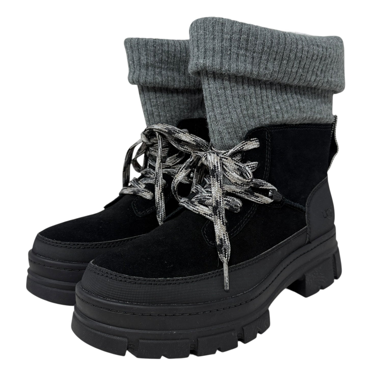 Ashton Hiker Boots Designer By Ugg In Black, Size: 9