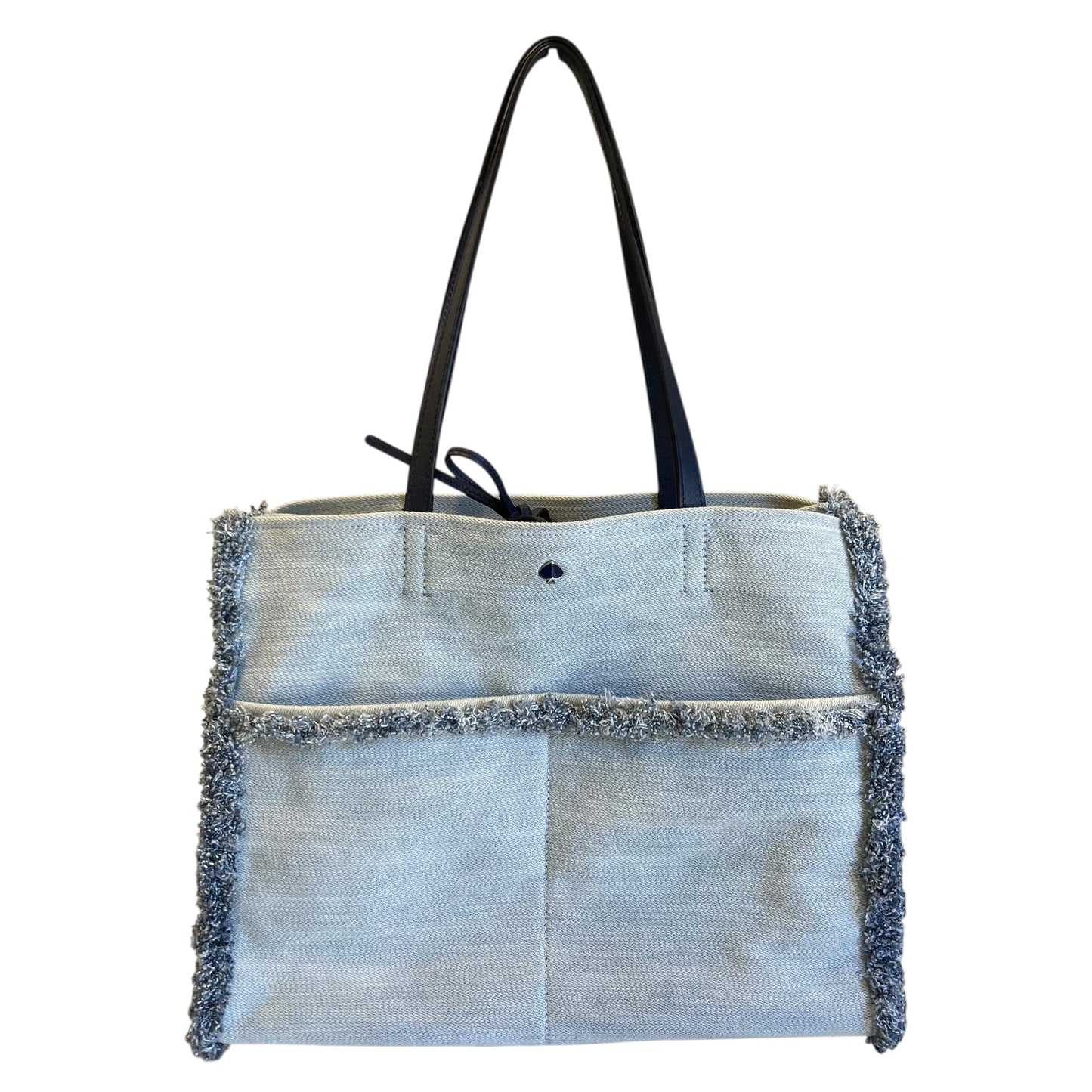 Handbag Designer By Kate Spade In Blue Denim, Size:Large