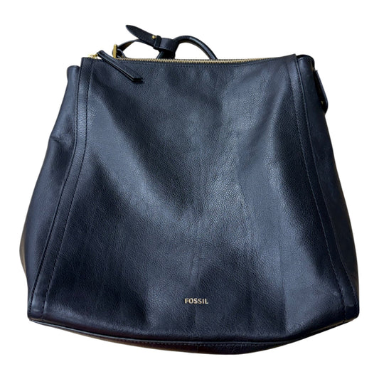 Backpack Leather By Fossil In Black, Size:Medium