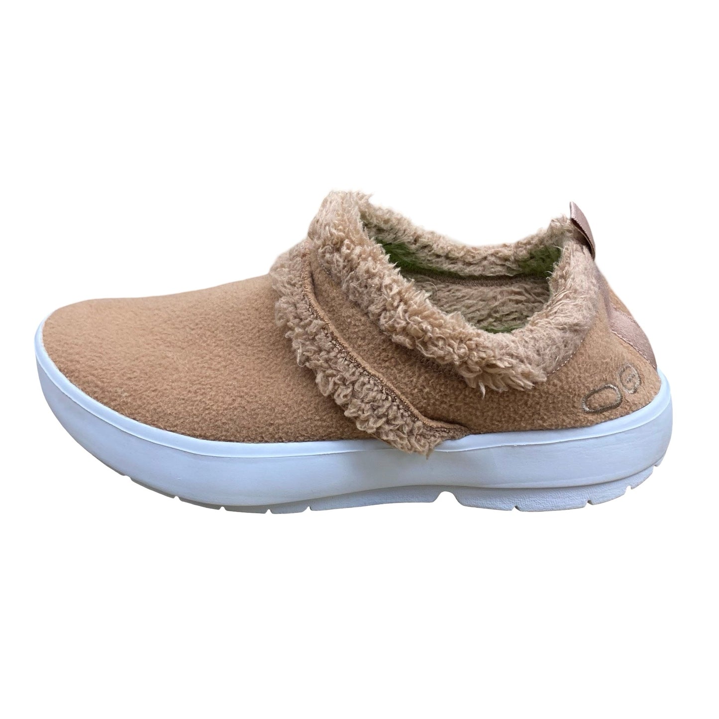Shoes Flats By Oofos In Brown & Green, Size:9