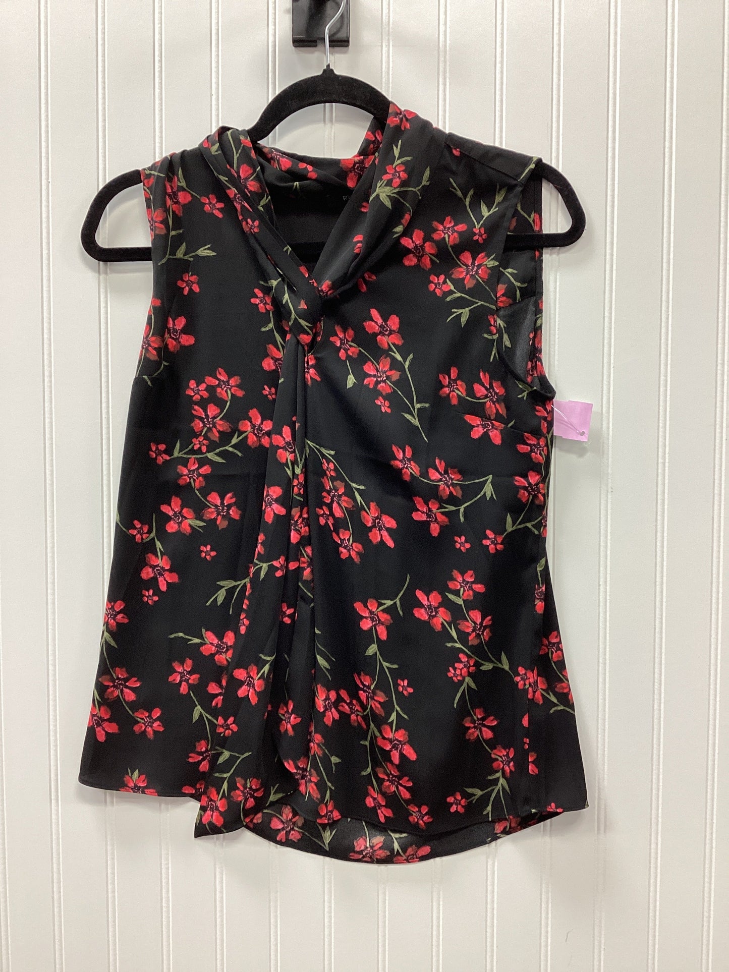 Blouse Sleeveless By Cmc In Black & Red, Size:S