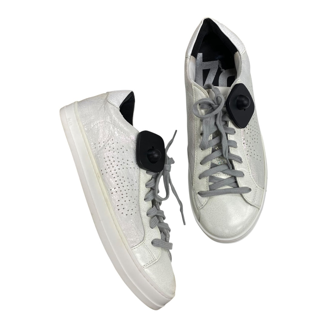 Shoes Sneakers By P448 In Silver & White, Size:8.5