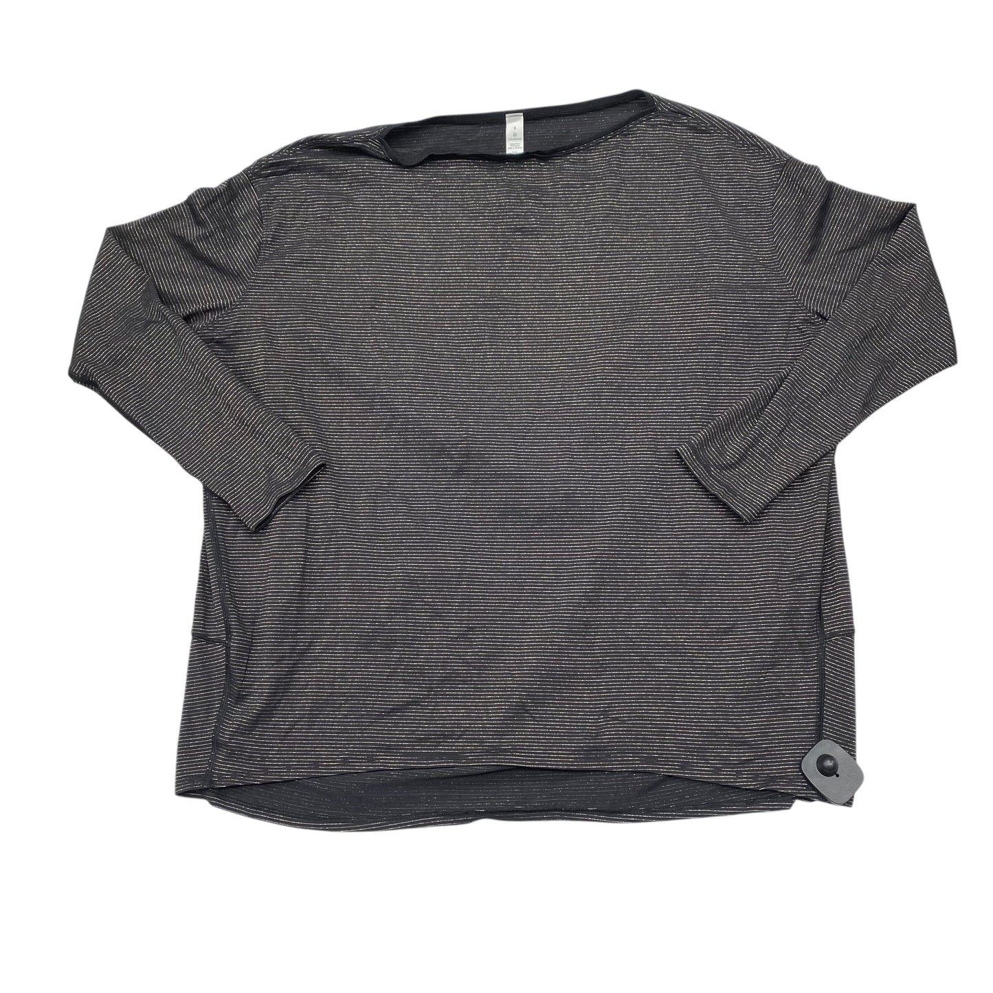 Athletic Top Ls Crewneck By Lululemon In Black & Gold, Size:8