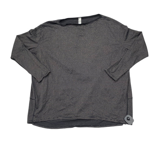 Athletic Top Ls Crewneck By Lululemon In Black & Gold, Size:8