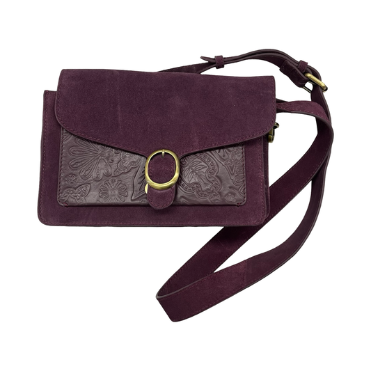Crossbody Leather By Cmc In Purple, Size:Medium