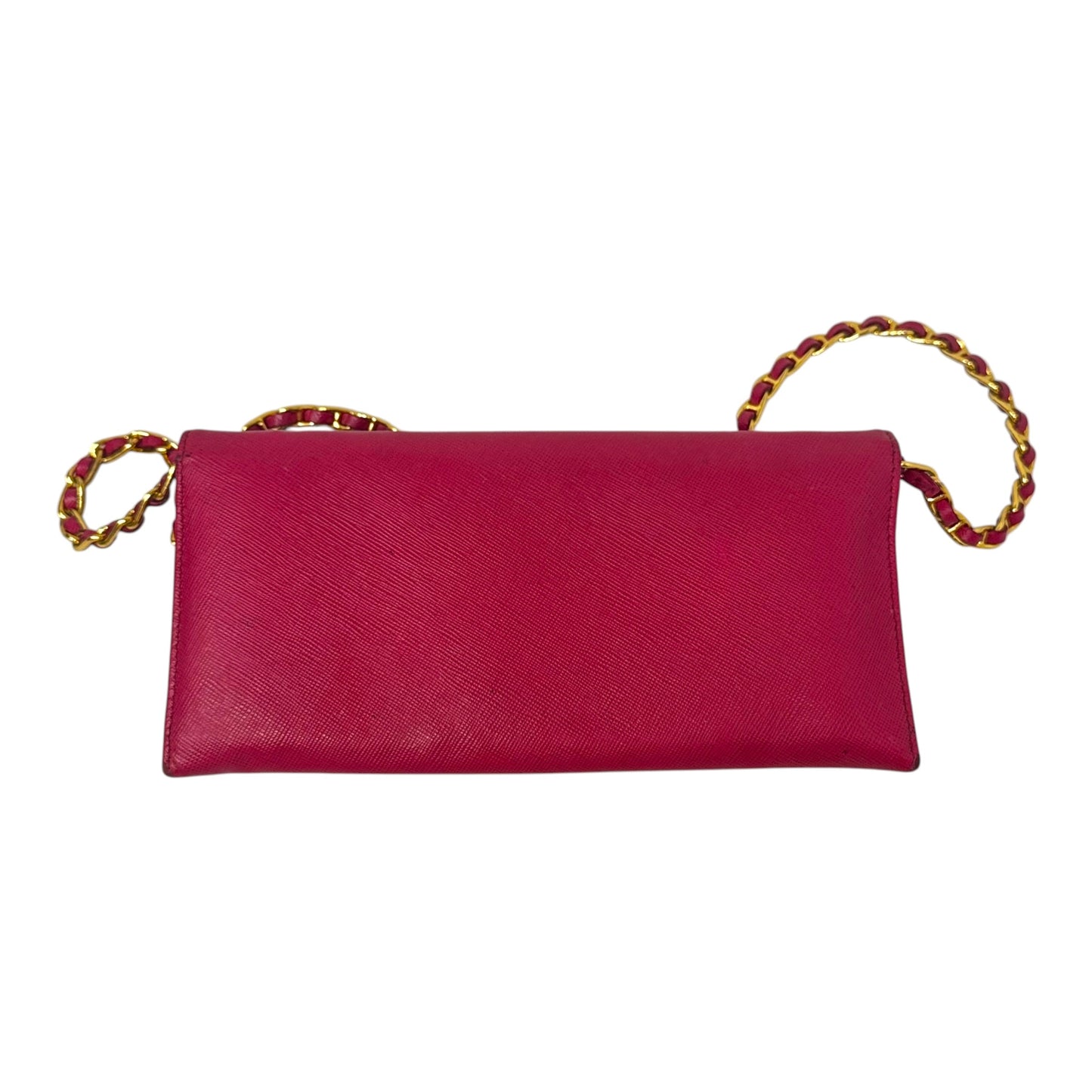 AS IS Saffiano Wallet On A Chain Crossbody Luxury Designer By Prada, Size: Small