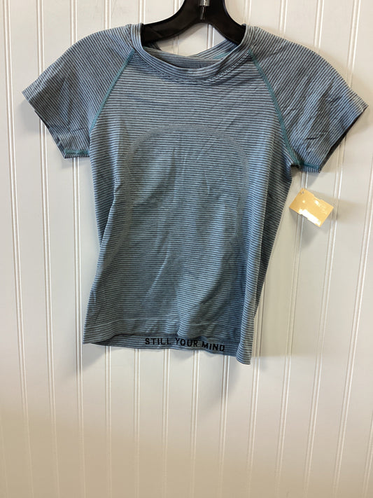 Athletic Top Ss By Lululemon In Blue, Size:4