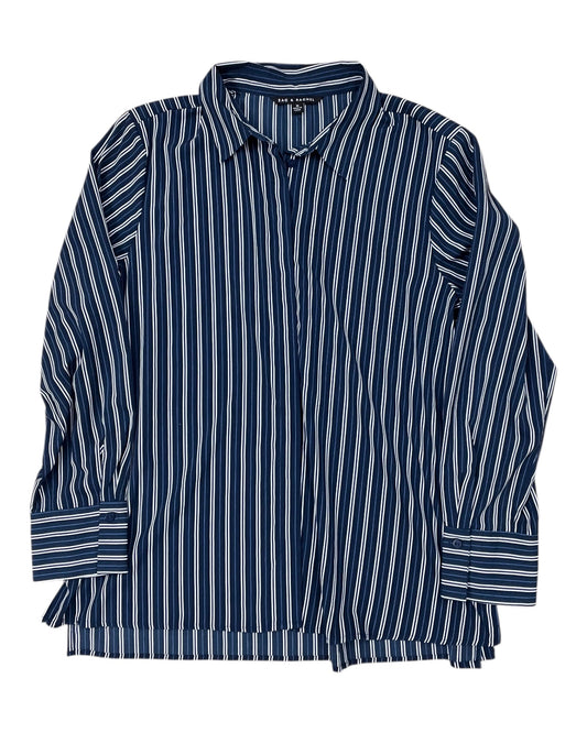 Blouse Ls By Zac And Rachel In Blue, Size:Xl