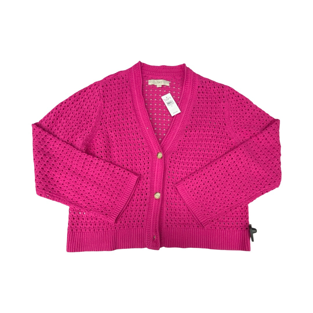 Sweater Cardigan By Loft In Pink, Size:Xl