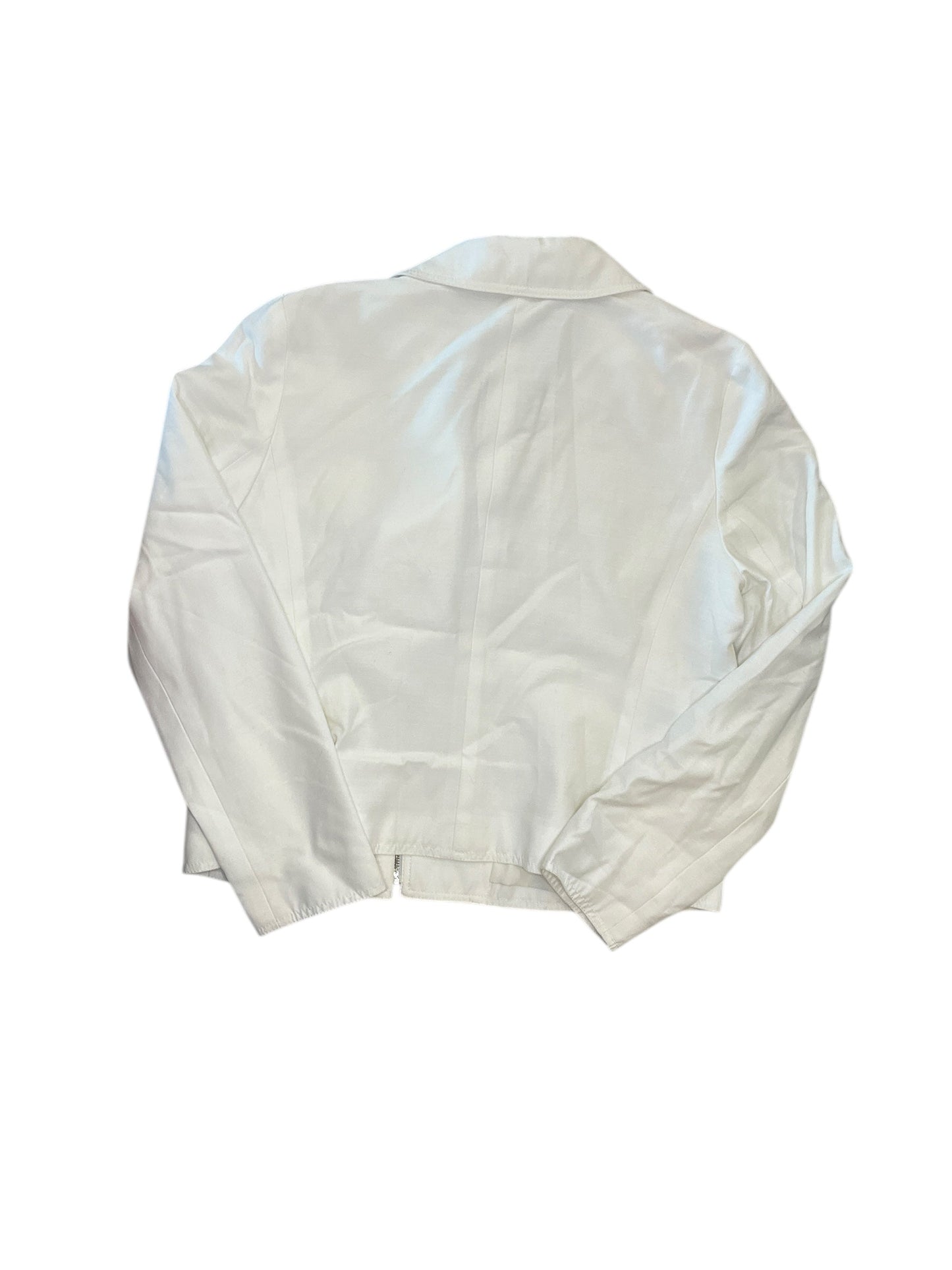 Jacket Moto By Ann Taylor In White, Size:M