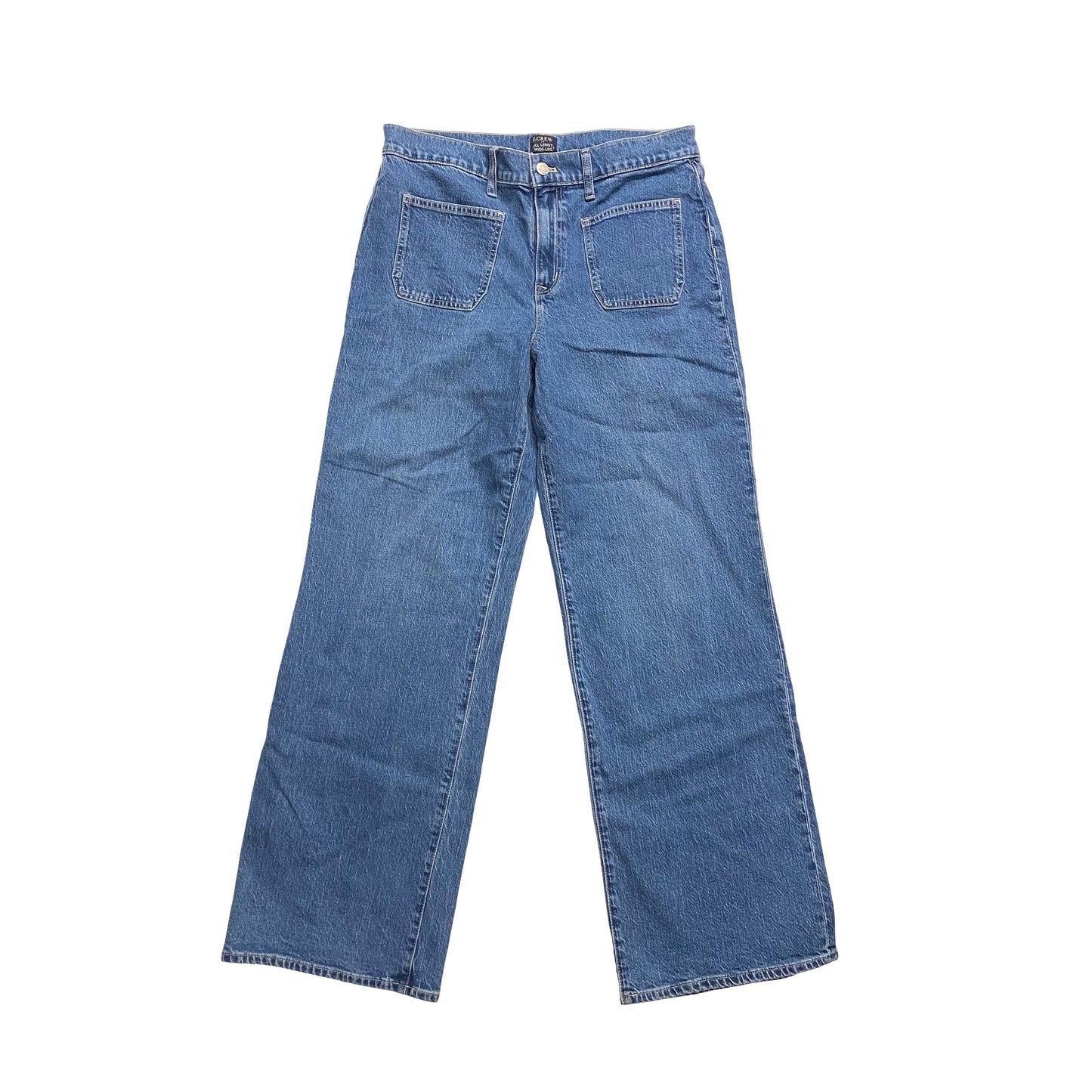 Jeans Wide Leg By J. Crew In Blue Denim, Size:8