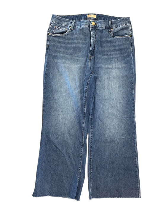 Jeans Wide Leg By Kut In Blue Denim, Size:16