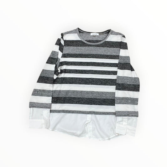 Top Ls By Calvin Klein In Black & White, Size:L