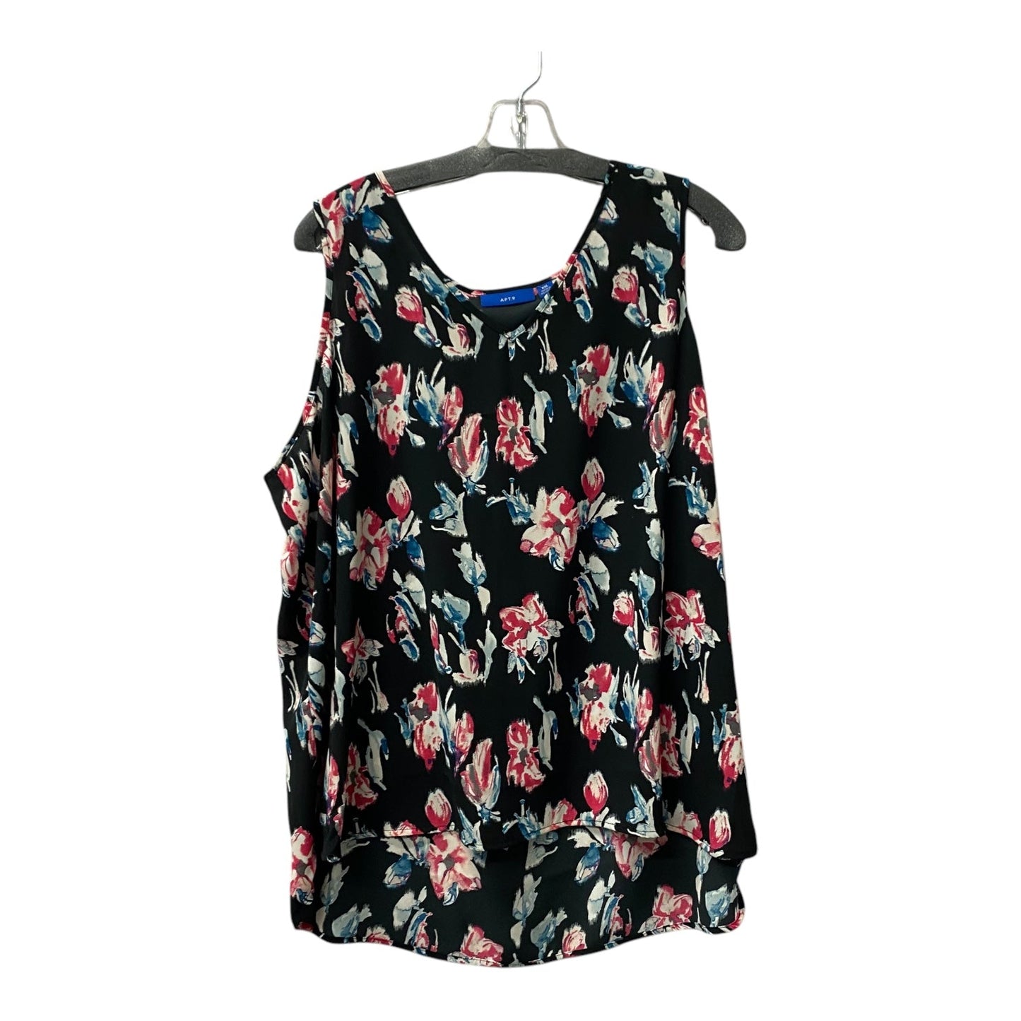 Top Sleeveless By Apt 9 In Black, Size:1X