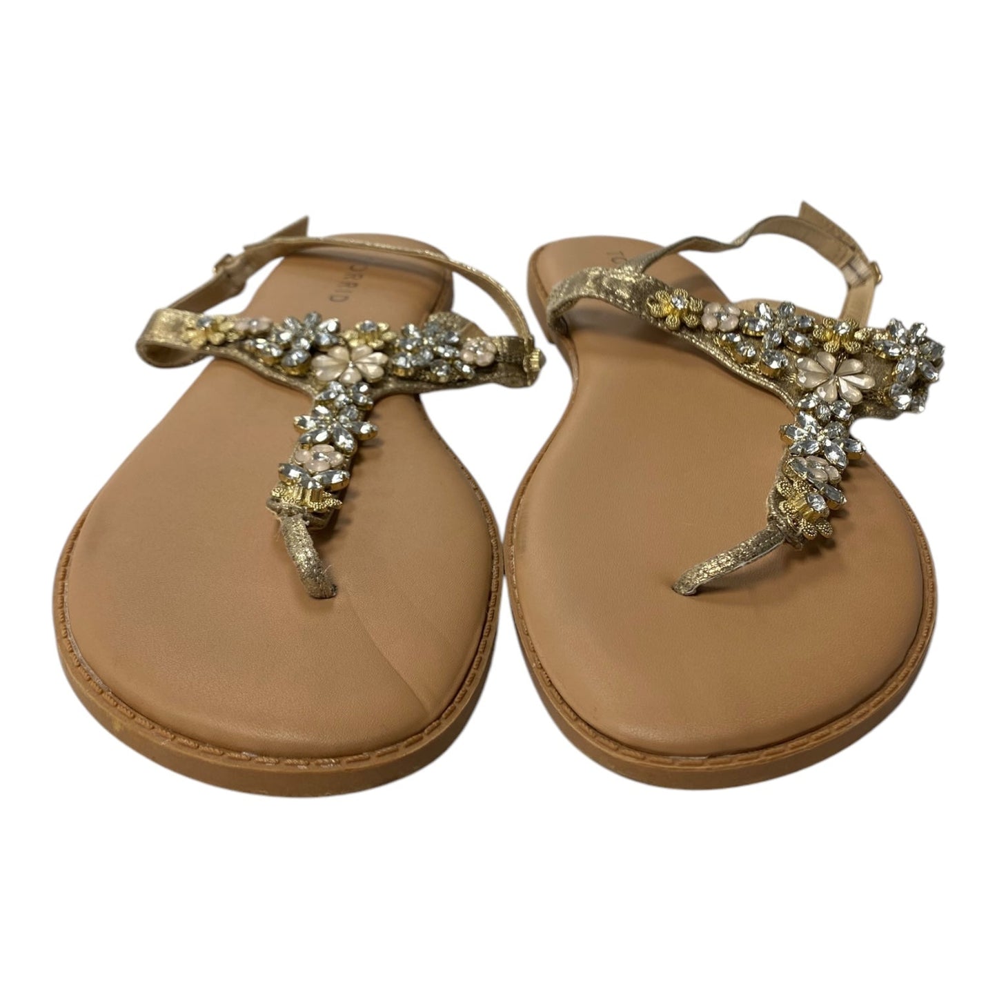 Sandals Flats By Torrid In Gold, Size:9