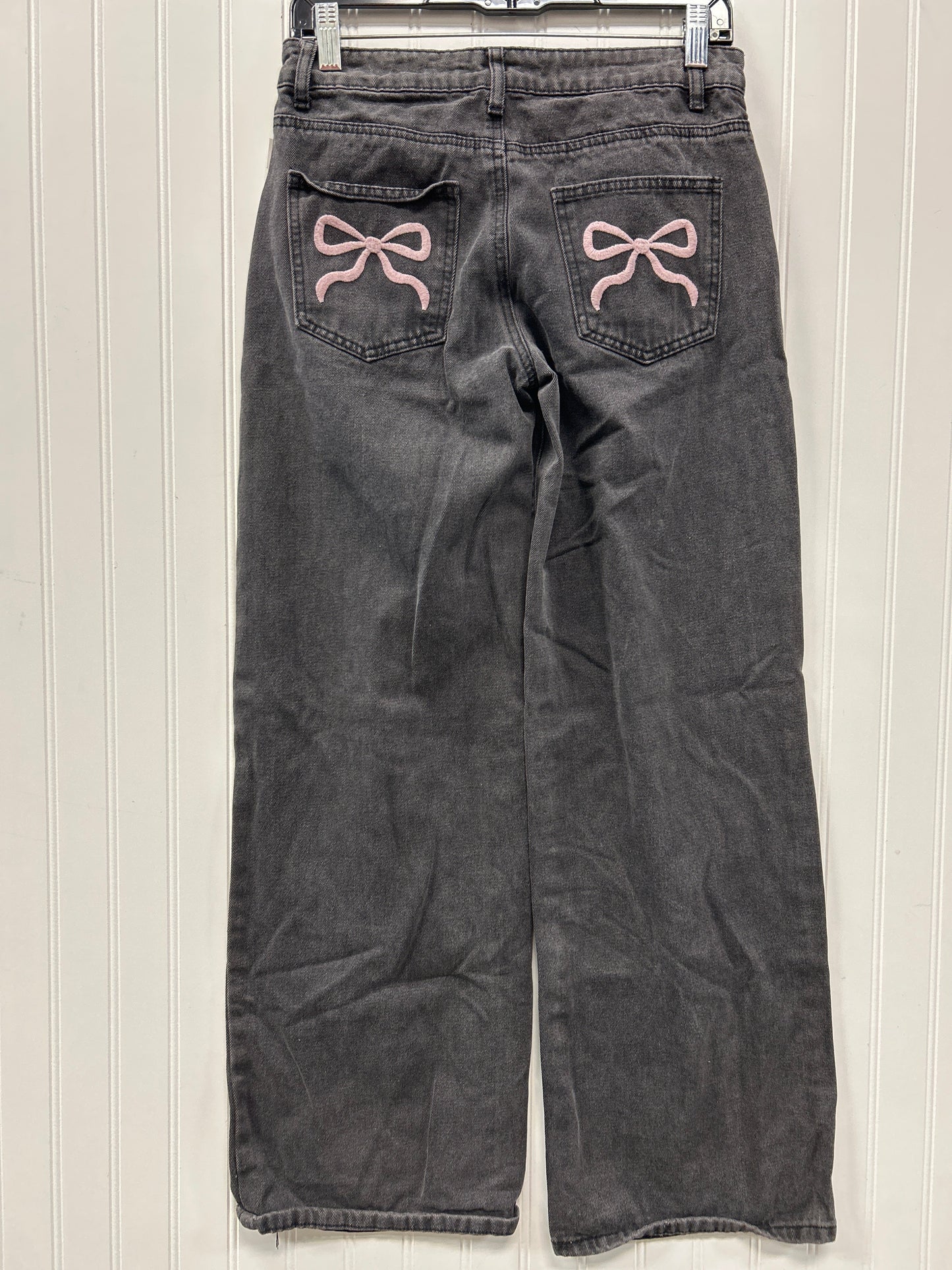 Jeans Wide Leg By Edikted In Black Denim, Size:S