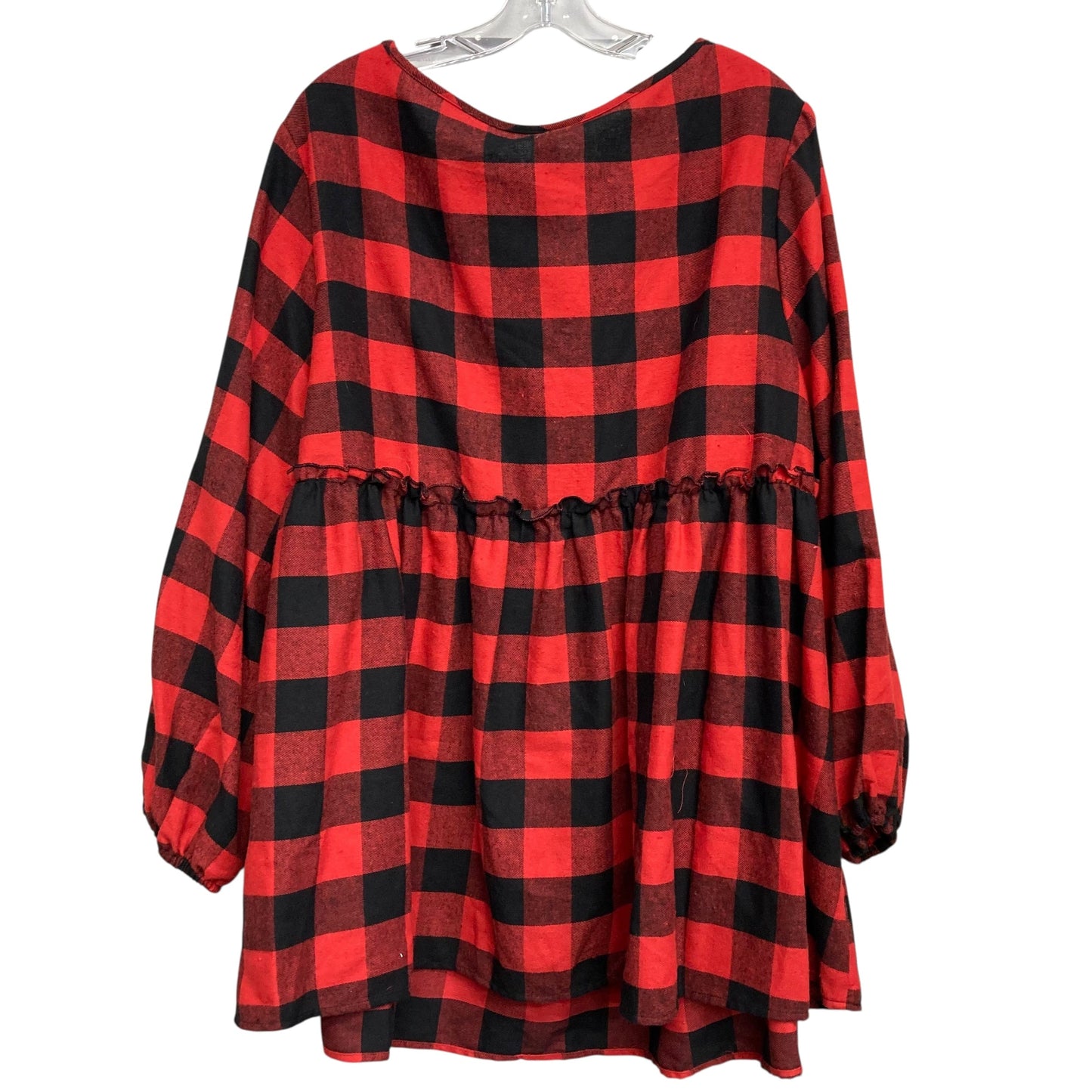 Top Ls By Shein In Black & Red, Size:3X