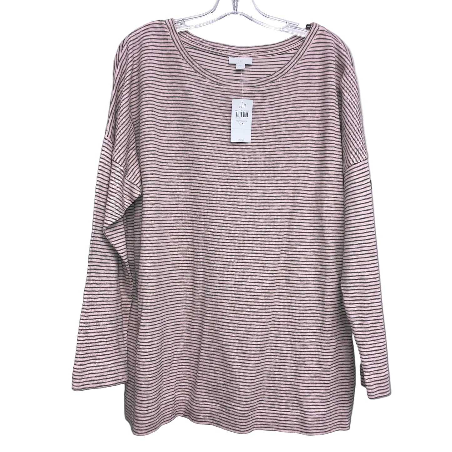 Top Ls Basic By J. Jill In Green & Pink, Size:2X