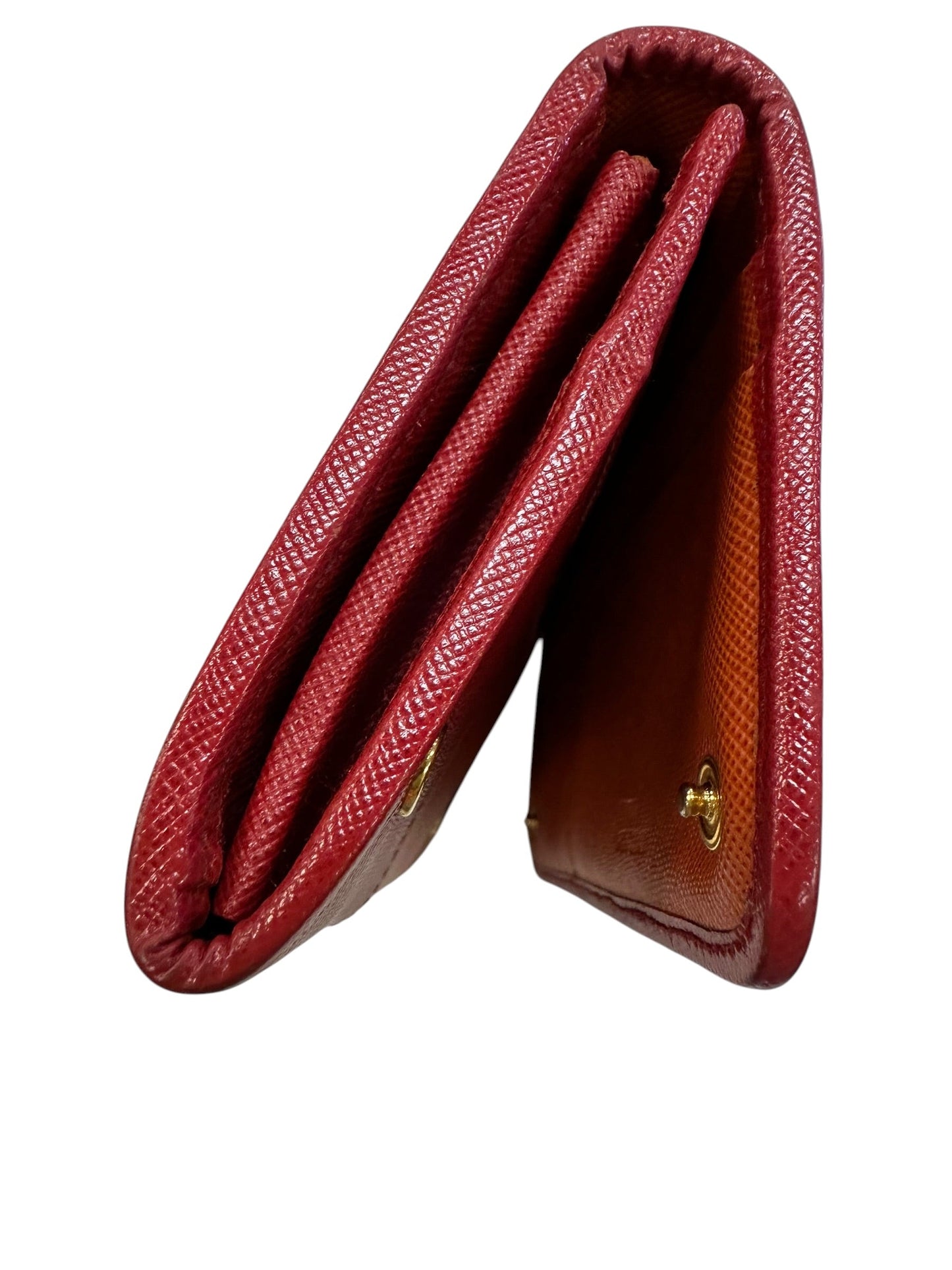 Wallet Luxury Designer By Prada In Orange & Red, Size:Large