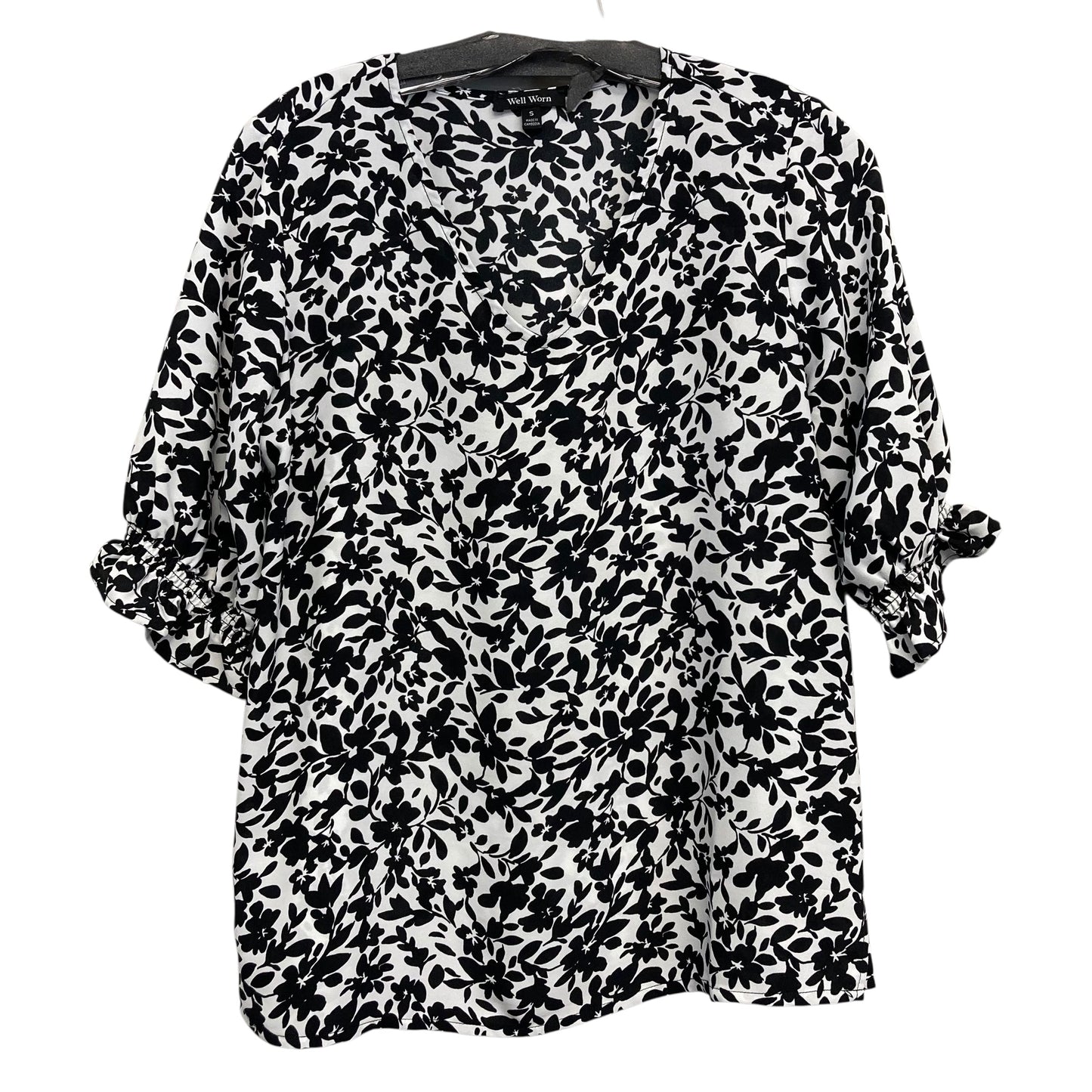 Top Ss By Well Worn In Black & White, Size:S