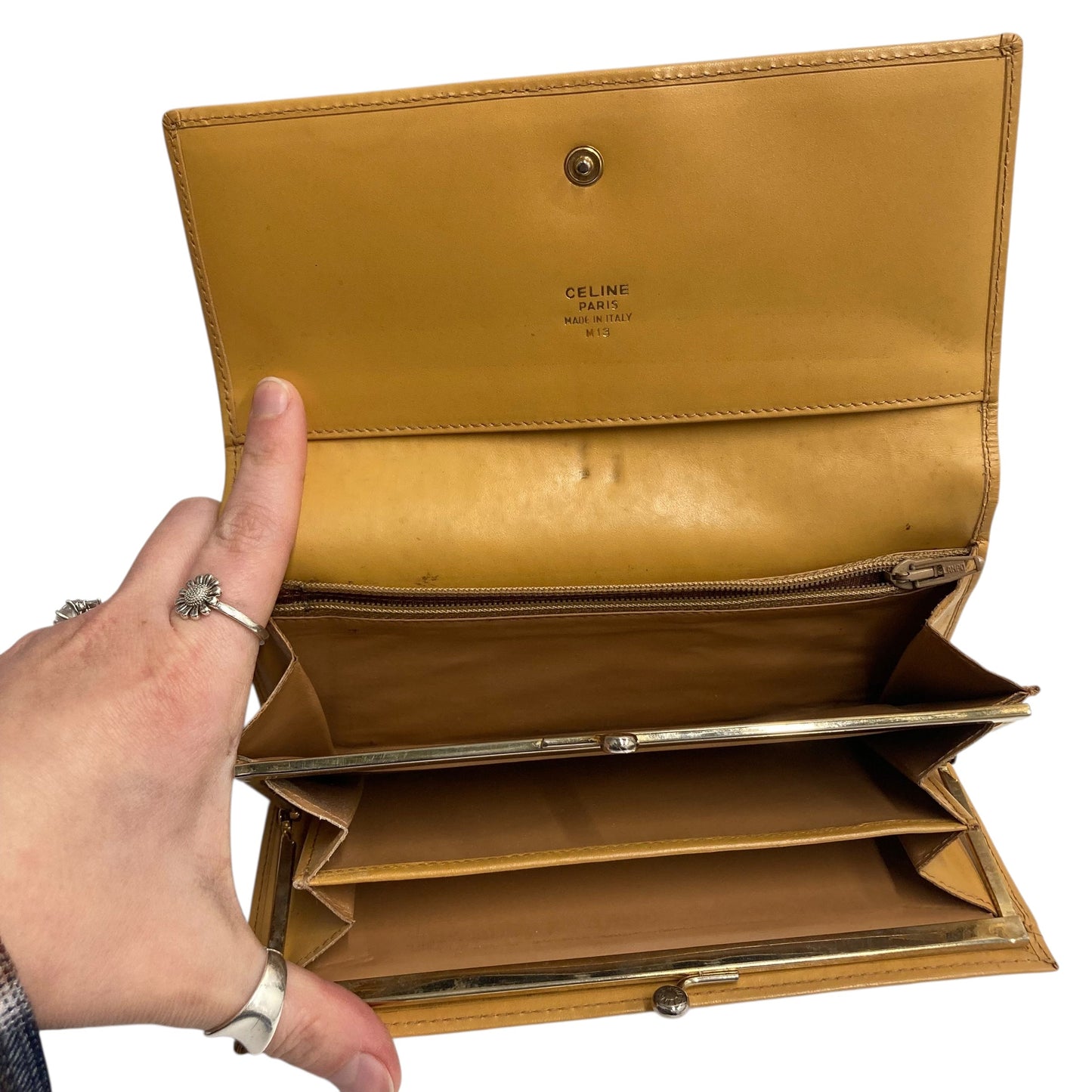 Wallet Luxury Designer By Celine In Brown & Tan, Size:Large