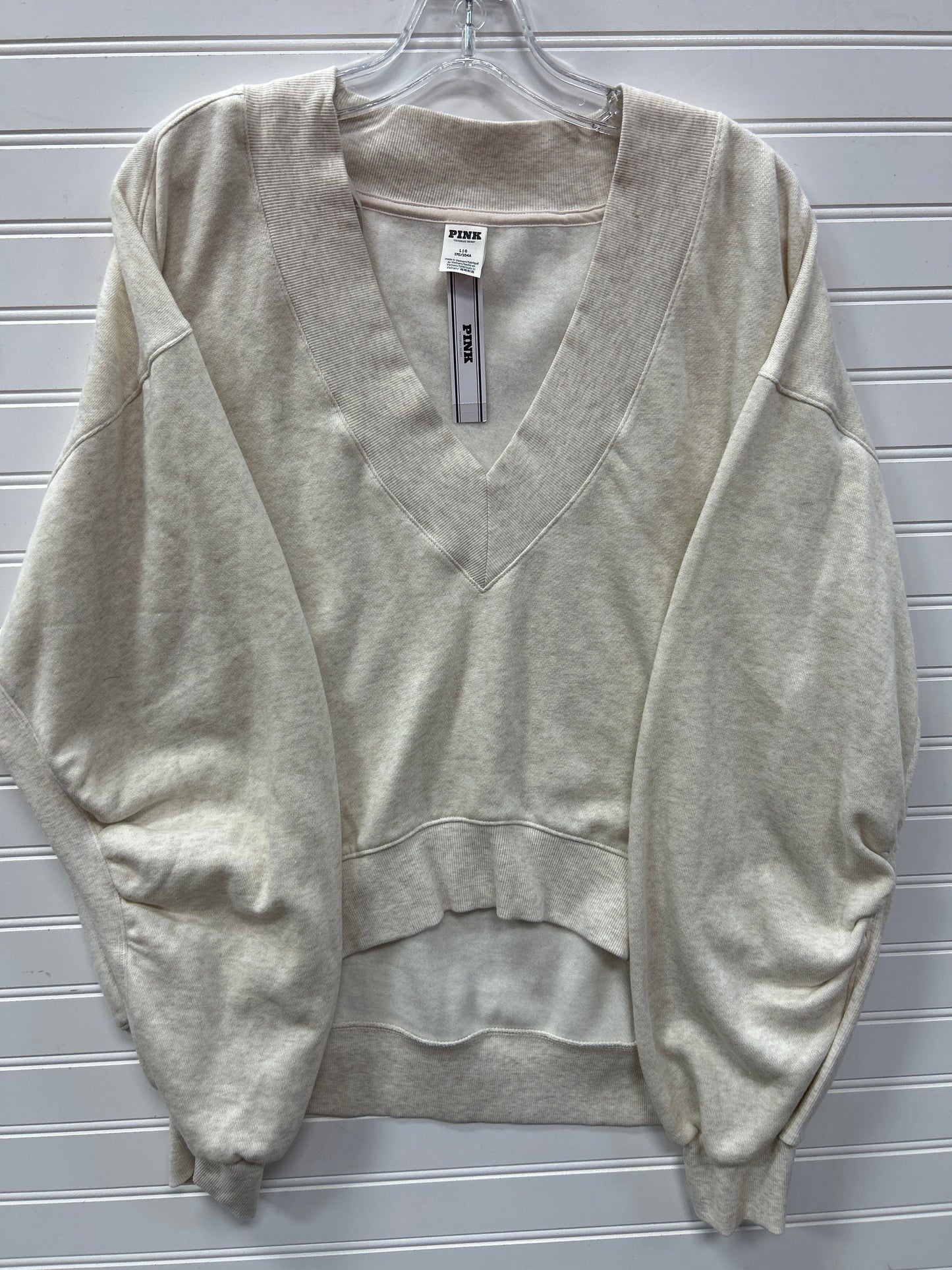 Sweatshirt Crewneck By Pink In Cream, Size:L