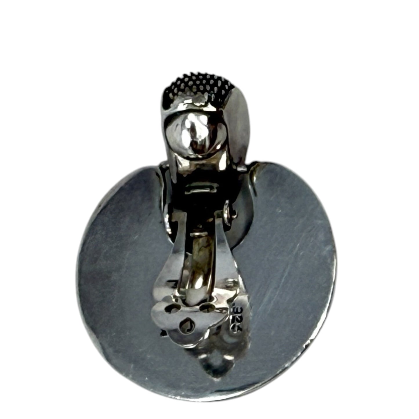 Vintage Sterling Silver Basket Weave Door Knocker Clip Earrings By John Hardy