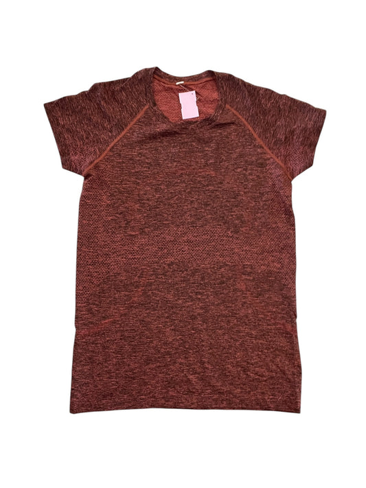 Athletic Top Ss By Lululemon In Orange, Size:M