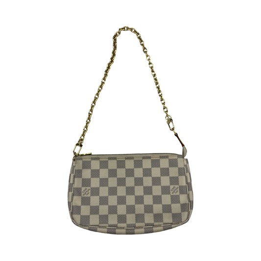 Handbag Luxury Designer By Louis Vuitton In Blue & Cream, Size:Small