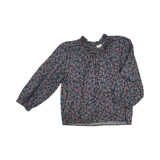 Blouse Ls By J. Crew In Blue & Red, Size:L