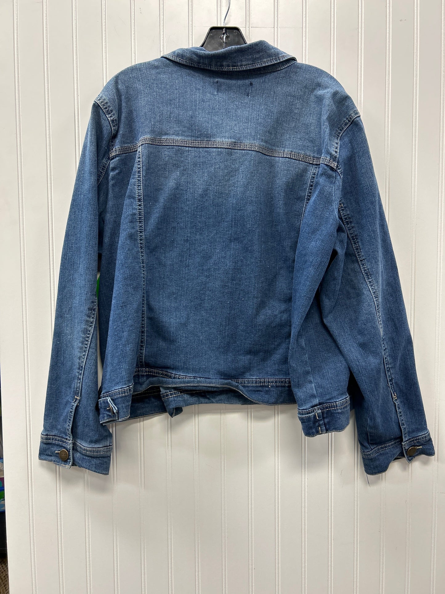 Jacket Denim By Jones And Co In Blue Denim, Size:2X