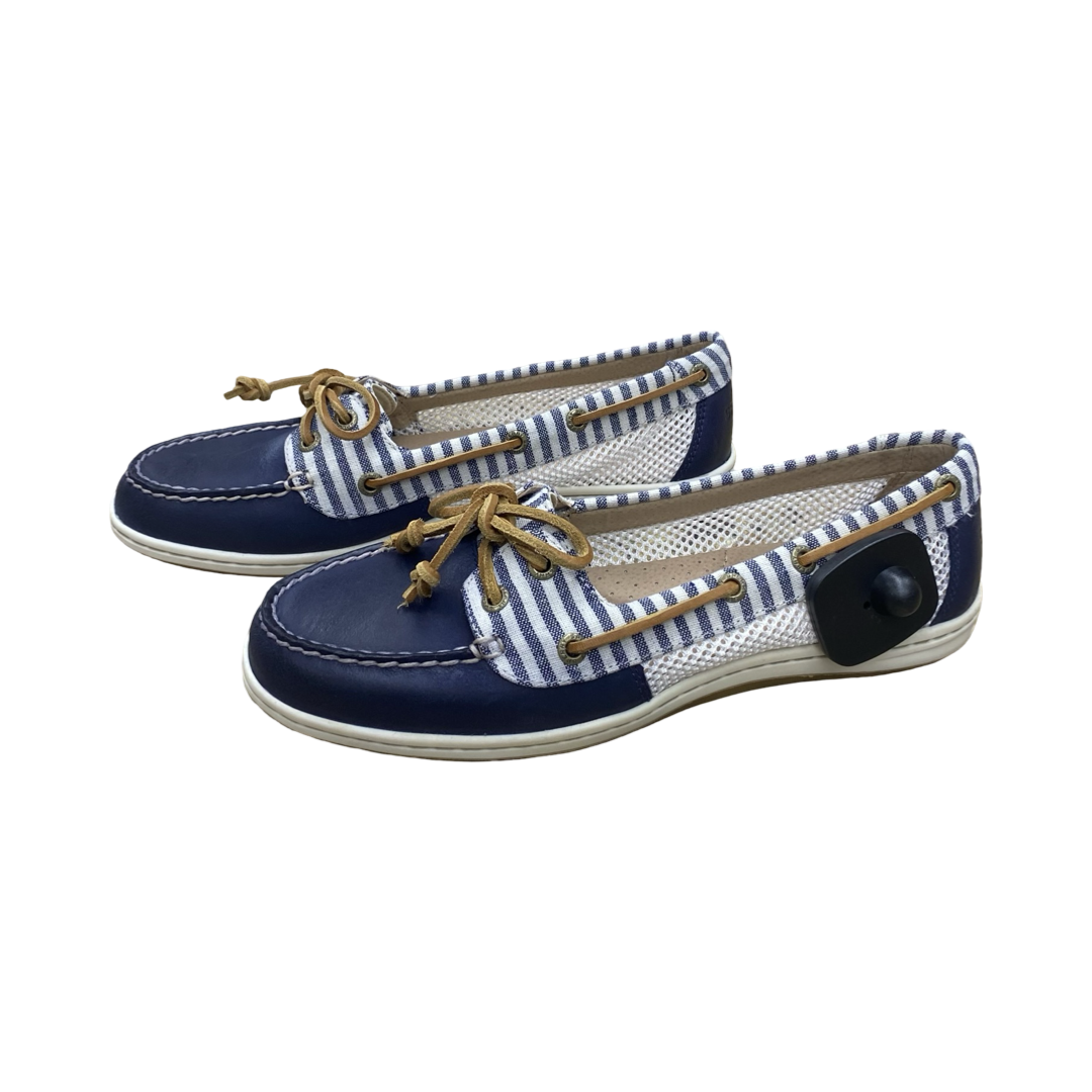 Shoes Flats By Sperry In Blue & White, Size:9