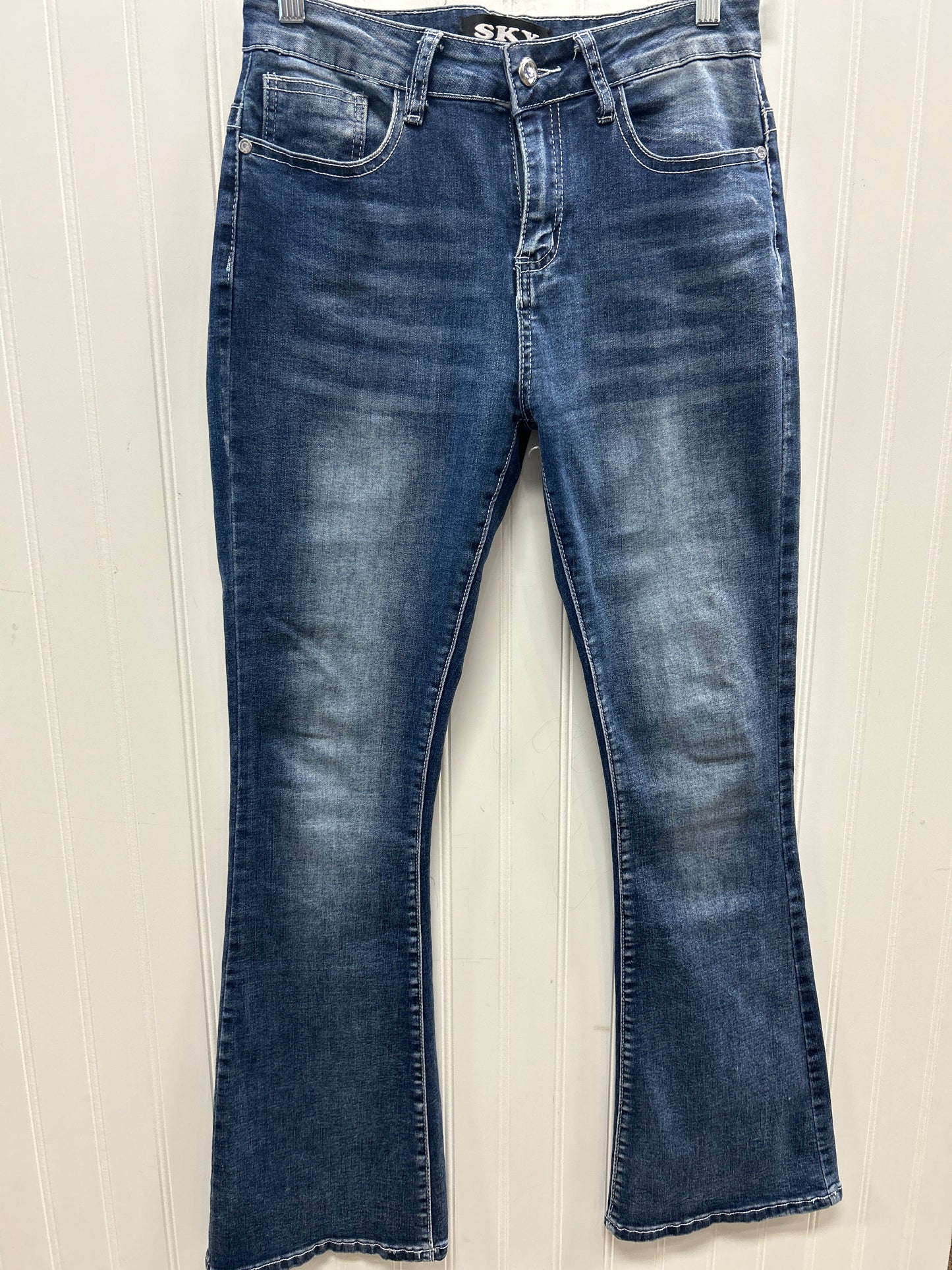 Jeans Flared By Sky In Blue Denim, Size:6