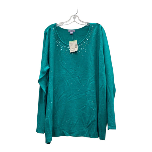 Sweater By Laura Scott In Teal, Size:2X