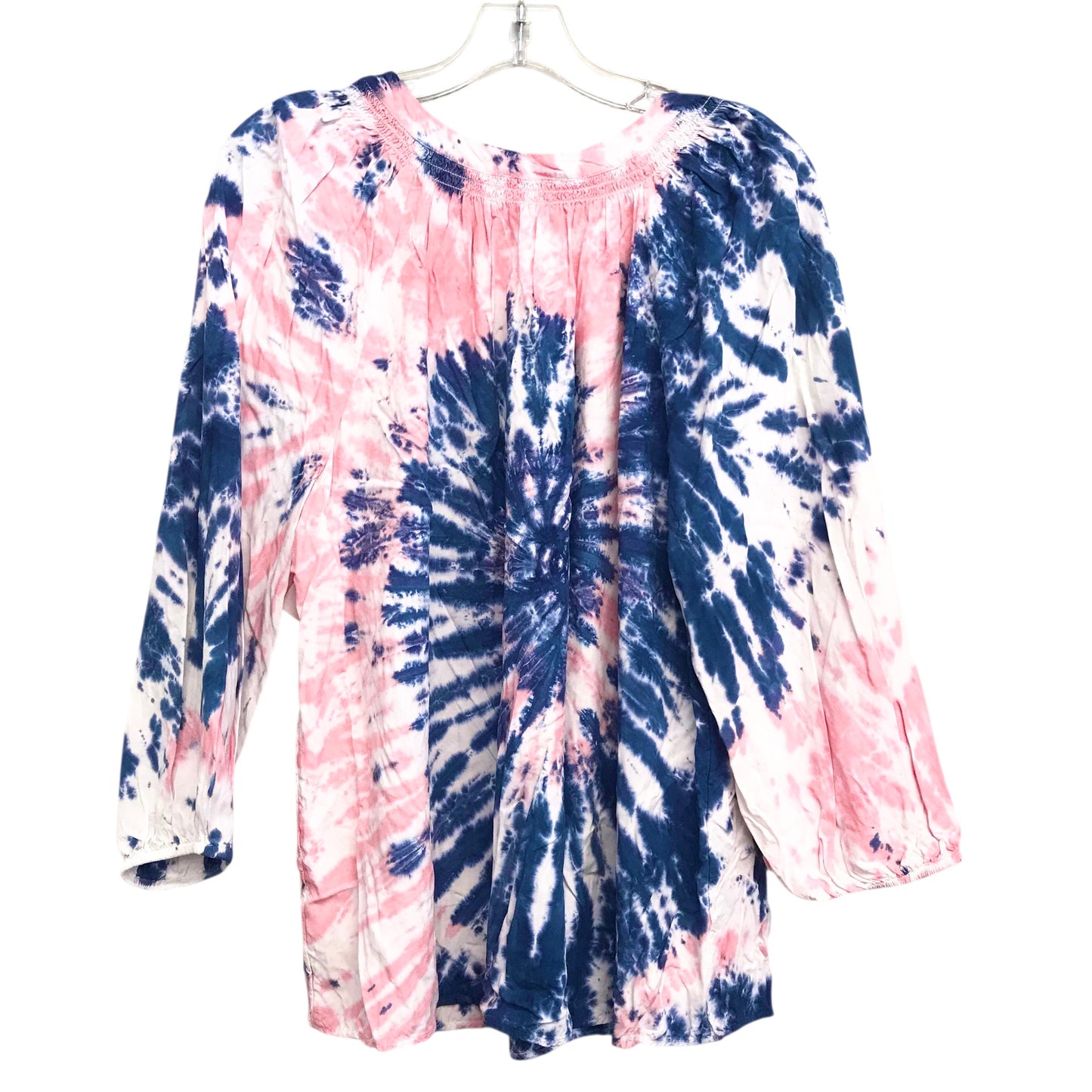 Top 3/4 Sleeve By Crown And Ivy In Tie Dye Print, Size:1X